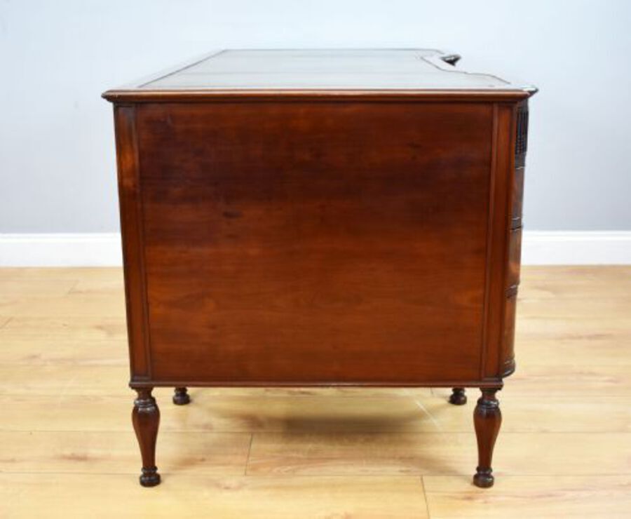 Antique Edwardian Flame Mahogany Writing Table by Waring & Gillows