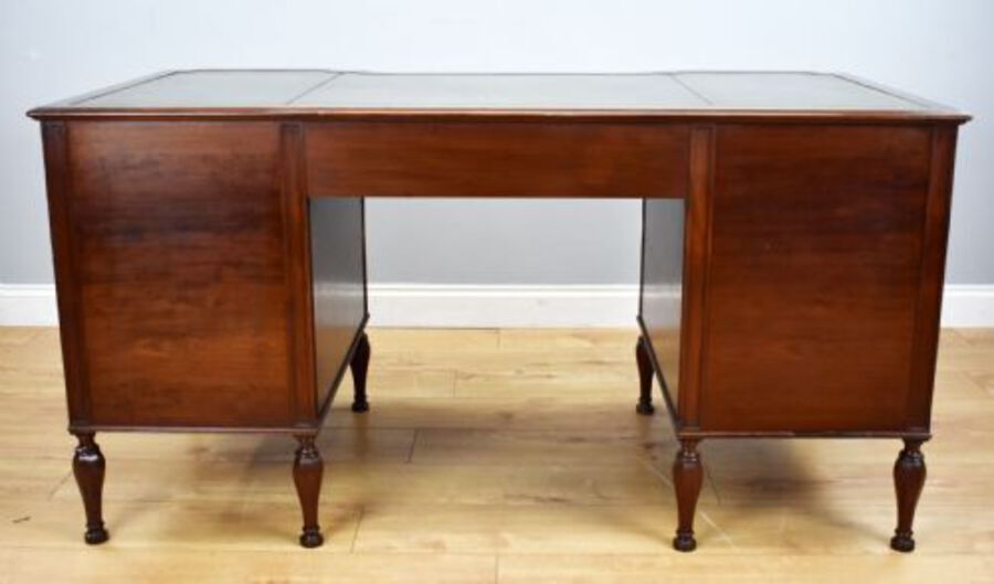 Antique Edwardian Flame Mahogany Writing Table by Waring & Gillows