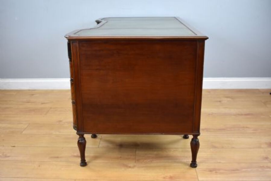 Antique Edwardian Flame Mahogany Writing Table by Waring & Gillows