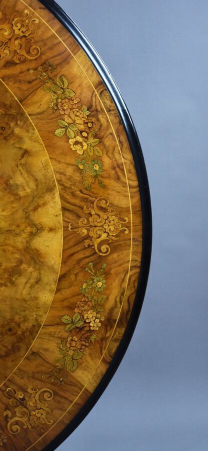 Antique Victorian Burr Walnut Marquetry Table