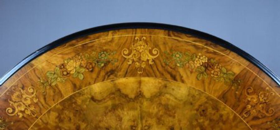 Antique Victorian Burr Walnut Marquetry Table