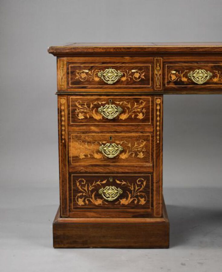 Antique Victorian Rosewood and Marquetry Desk
