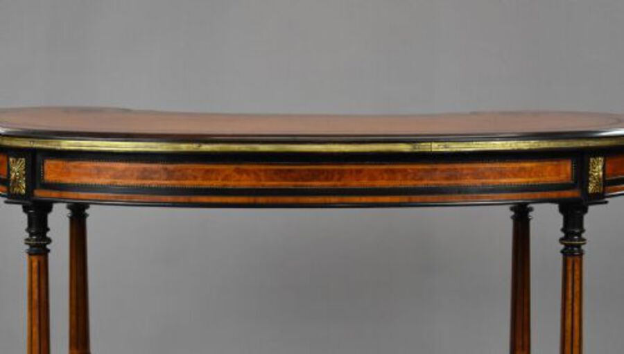 Antique Victorian Walnut & Amboyna Writing Table by Gillows