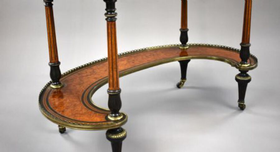 Antique Victorian Walnut & Amboyna Writing Table by Gillows