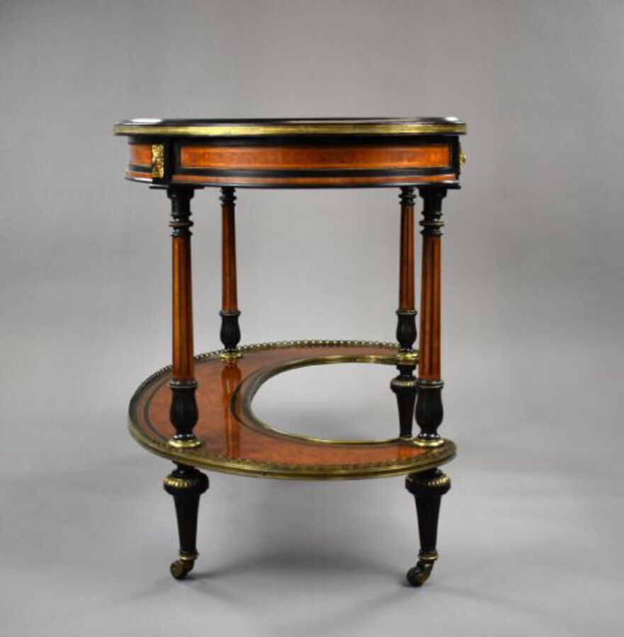 Antique Victorian Walnut & Amboyna Writing Table by Gillows
