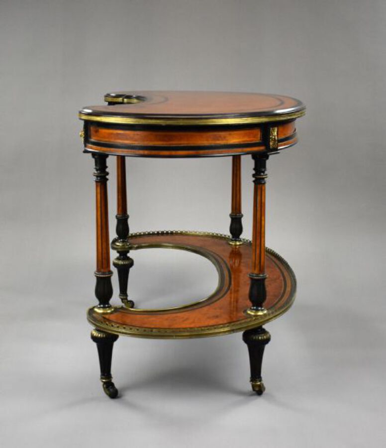 Antique Victorian Walnut & Amboyna Writing Table by Gillows