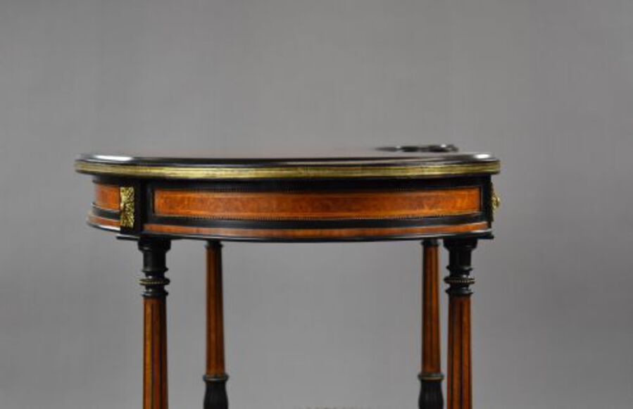Antique Victorian Walnut & Amboyna Writing Table by Gillows
