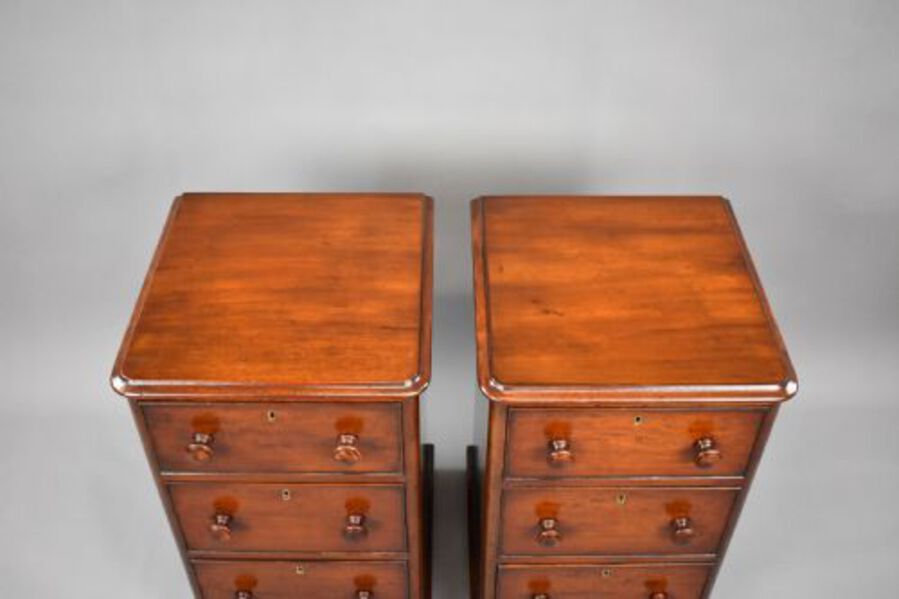 Antique Pair Victorian Mahogany Bedside Chests