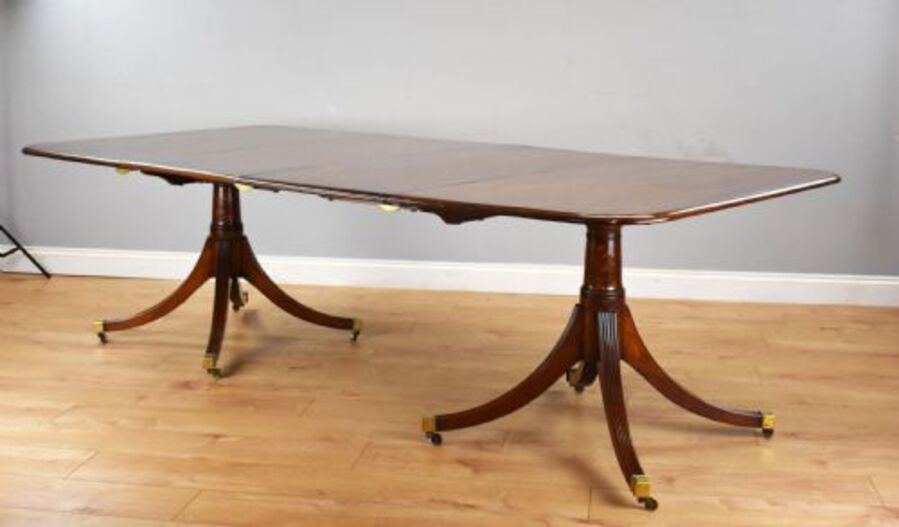 Regency Style Mahogany Pedestal Dining Table