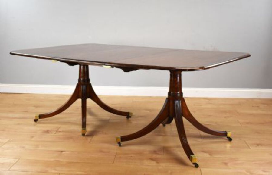 Antique Regency Style Mahogany Pedestal Dining Table