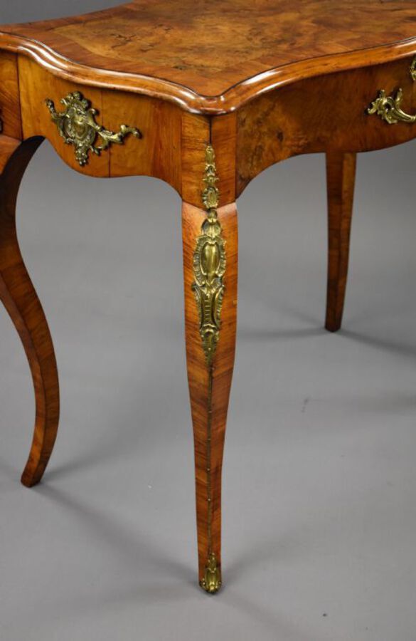 Antique 19th Century French Burr Walnut Writing Table