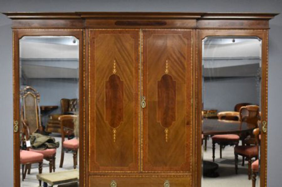 Antique Edwardian Mahogany Wardrobe