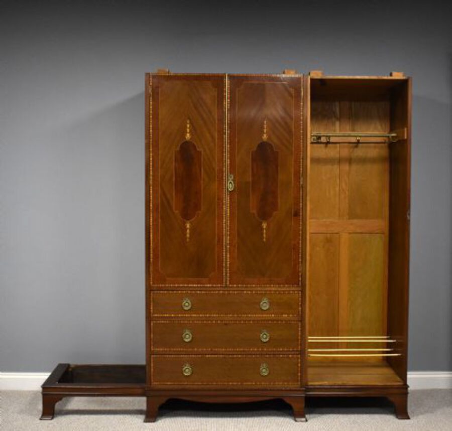 Antique Edwardian Mahogany Wardrobe