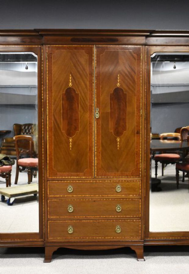 Antique Edwardian Mahogany Wardrobe