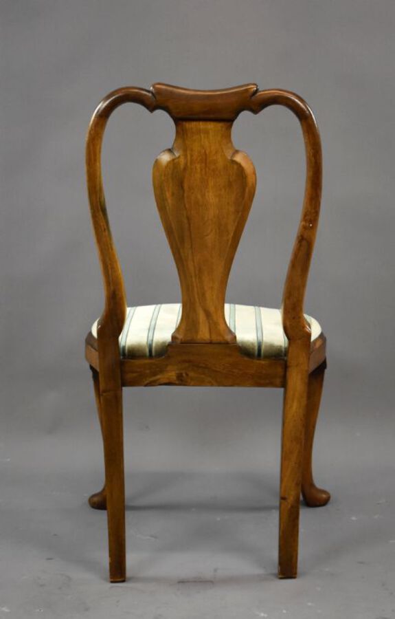 Antique Queen Anne Style Burr Walnut Table & Chairs