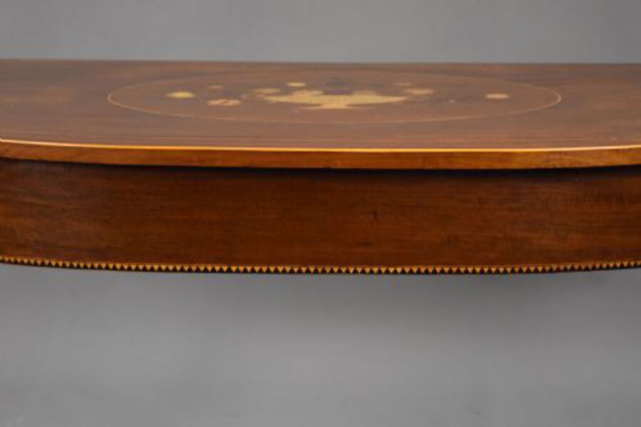 Antique Pair of George III Mahogany Demi Lune Console Tables