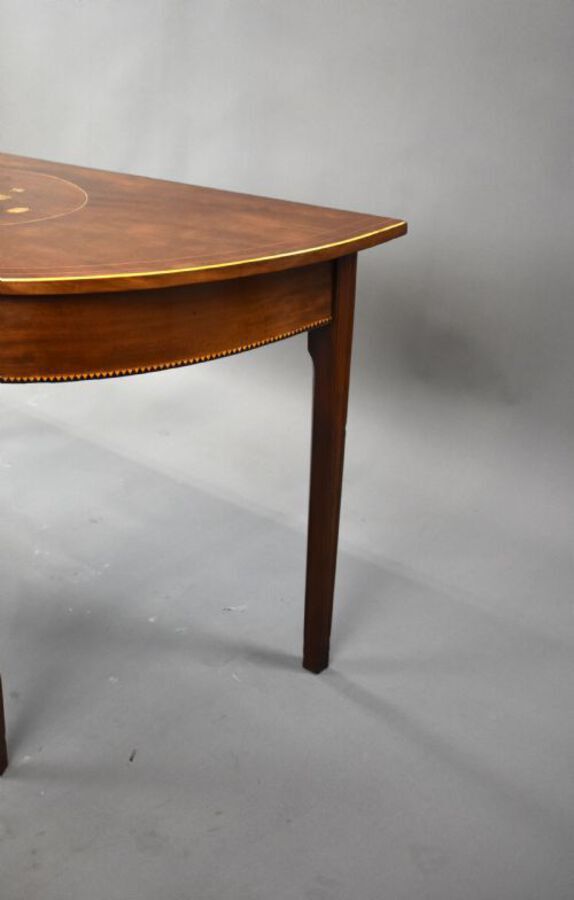 Antique Pair of George III Mahogany Demi Lune Console Tables