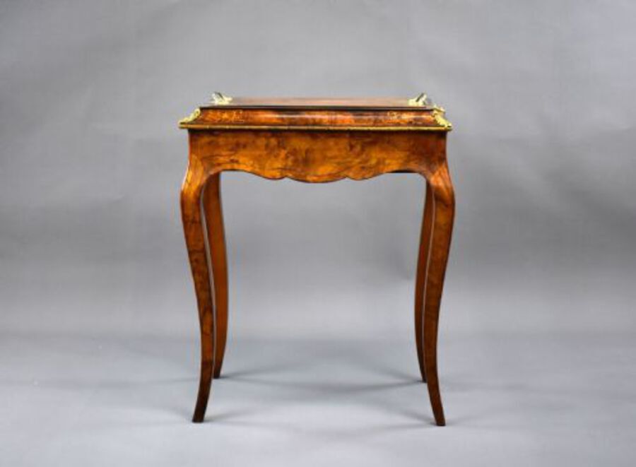 Antique Victorian Burr Walnut Inlaid Jardiniere
