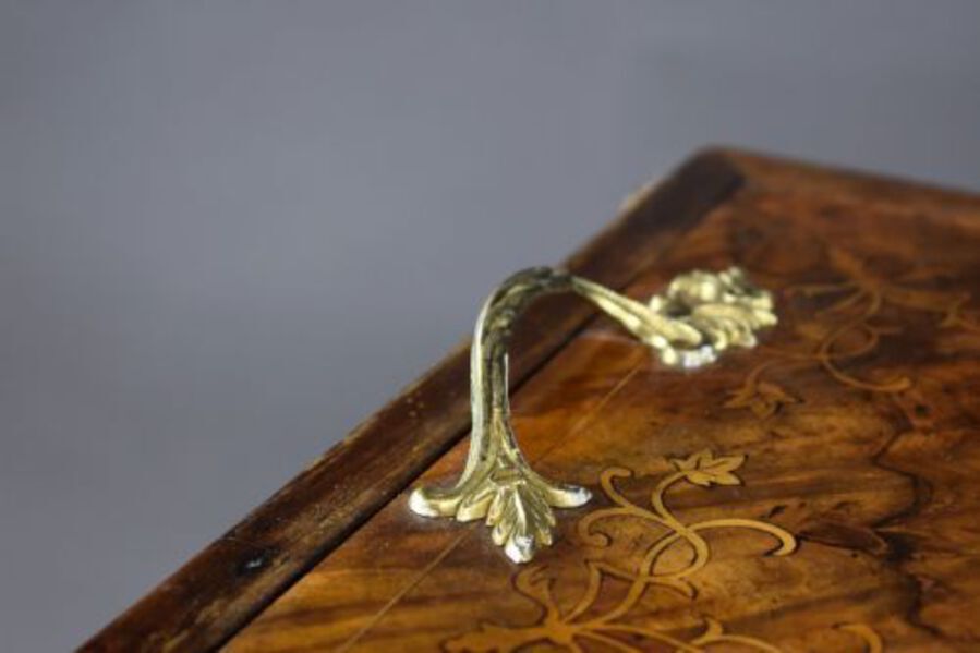 Antique Victorian Burr Walnut Inlaid Jardiniere