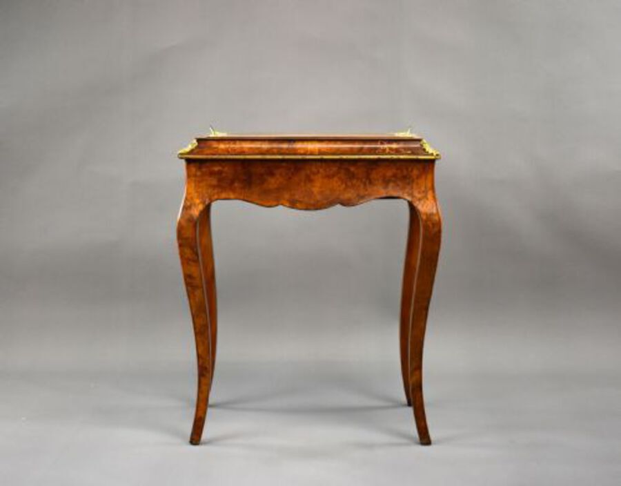 Antique Victorian Burr Walnut Inlaid Jardiniere