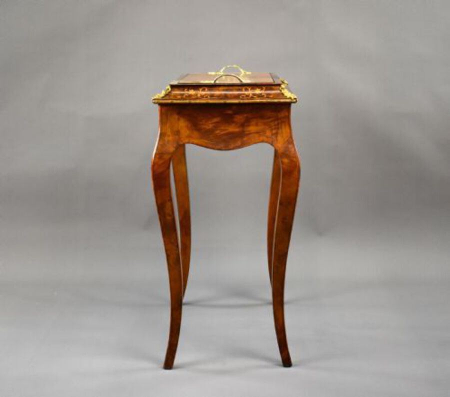 Antique Victorian Burr Walnut Inlaid Jardiniere