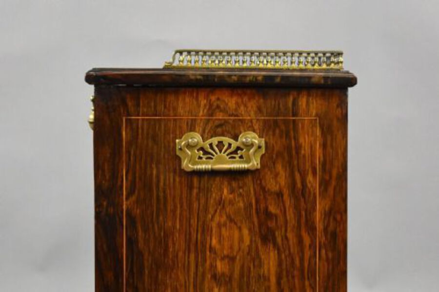 Antique Victorian Rosewood Inlaid Coal Purdonium by Jas Shoolbred