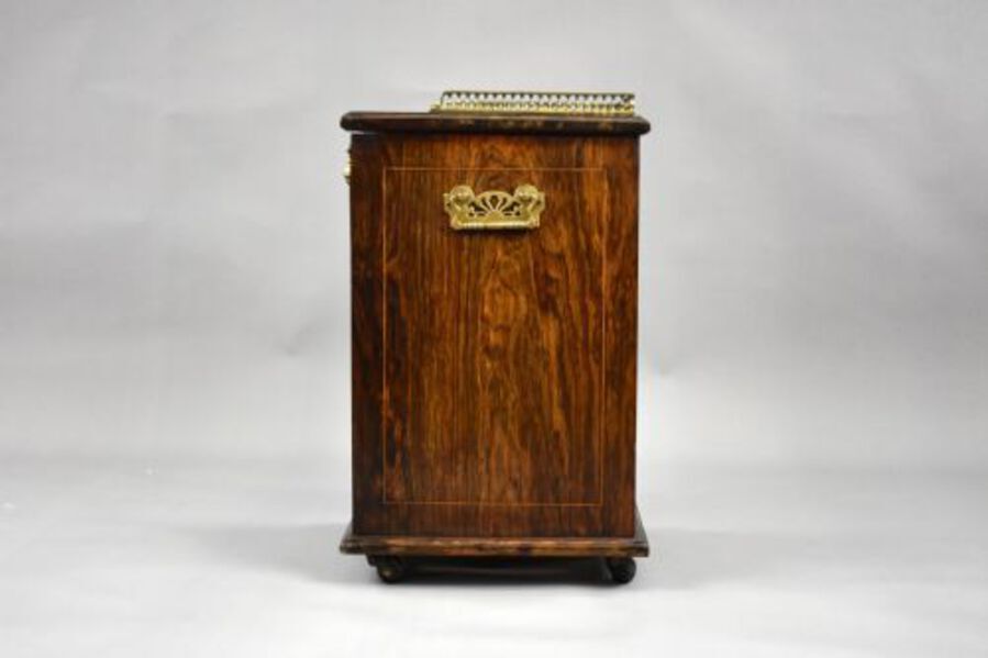Antique Victorian Rosewood Inlaid Coal Purdonium by Jas Shoolbred