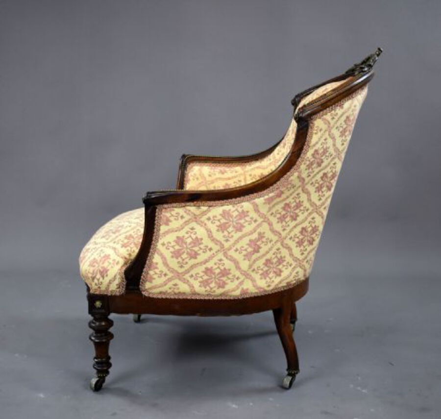 Antique Victorian Rosewood Ladies and Gentleman Armchairs
