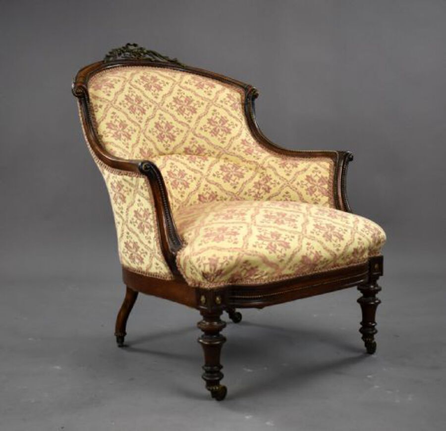Antique Victorian Rosewood Ladies and Gentleman Armchairs