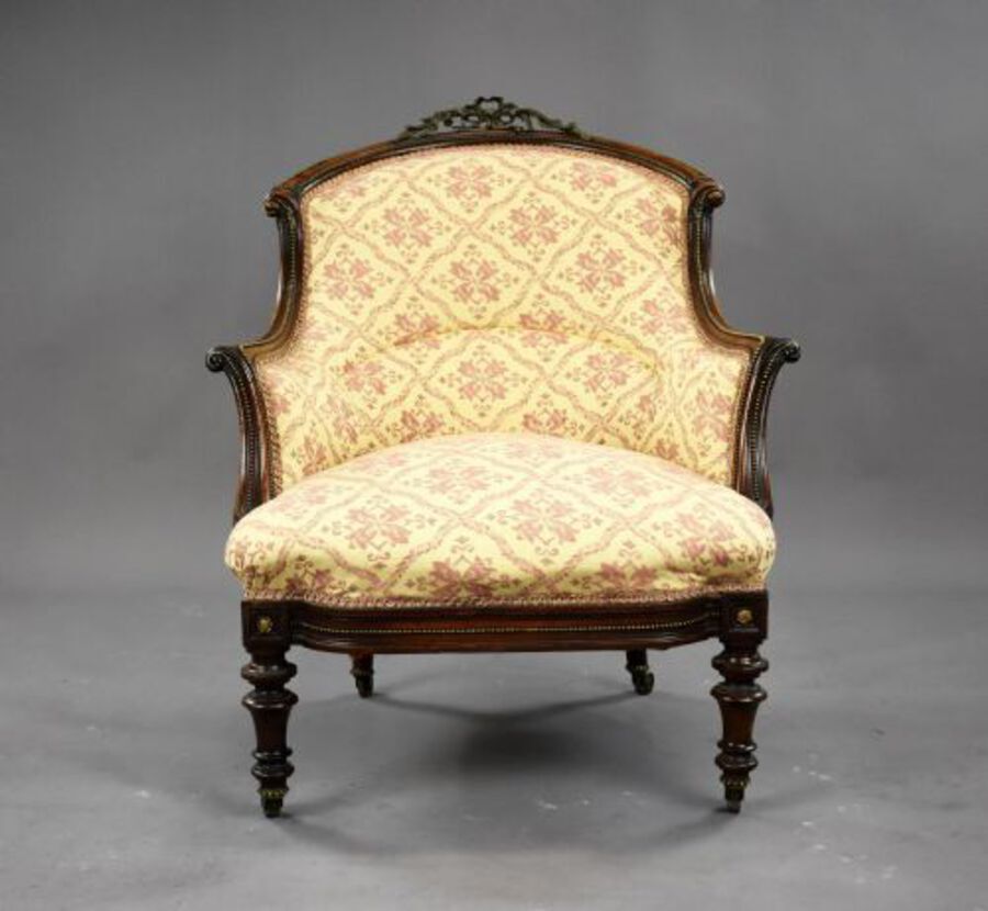 Antique Victorian Rosewood Ladies and Gentleman Armchairs