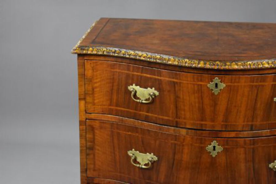 Antique 19th Century Walnut Serpentine Chest