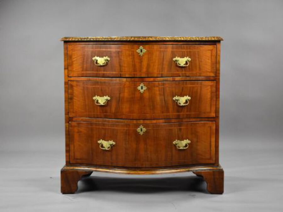 Antique 19th Century Walnut Serpentine Chest
