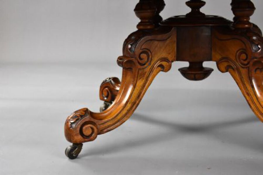 Antique Victorian Burr Walnut Oval Coffee Table