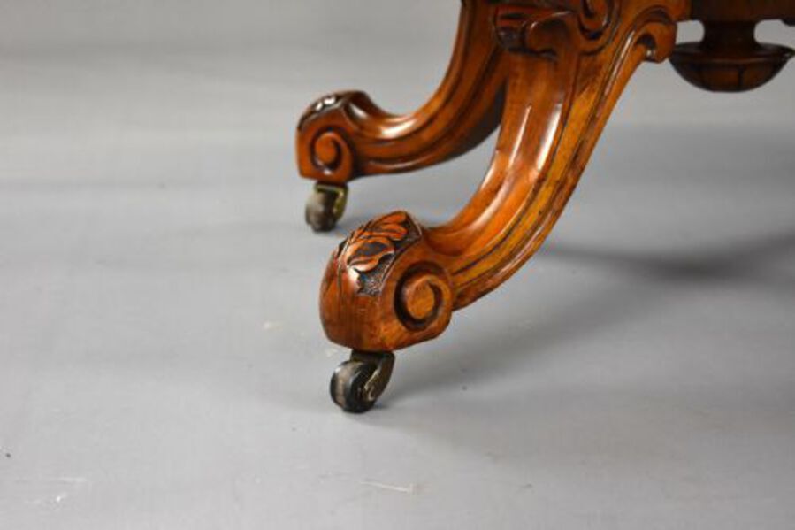 Antique Victorian Burr Walnut Oval Coffee Table