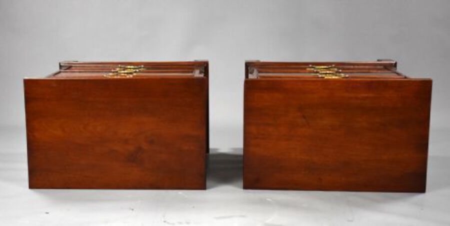 Antique Pair Edwardian Mahogany Bedside Chests