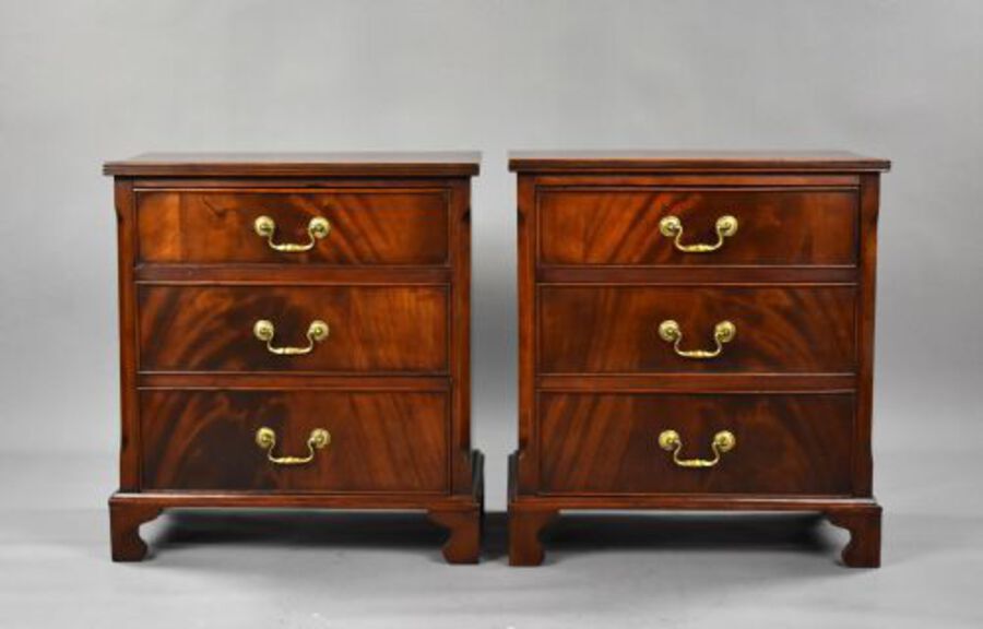 Antique Pair Edwardian Mahogany Bedside Chests