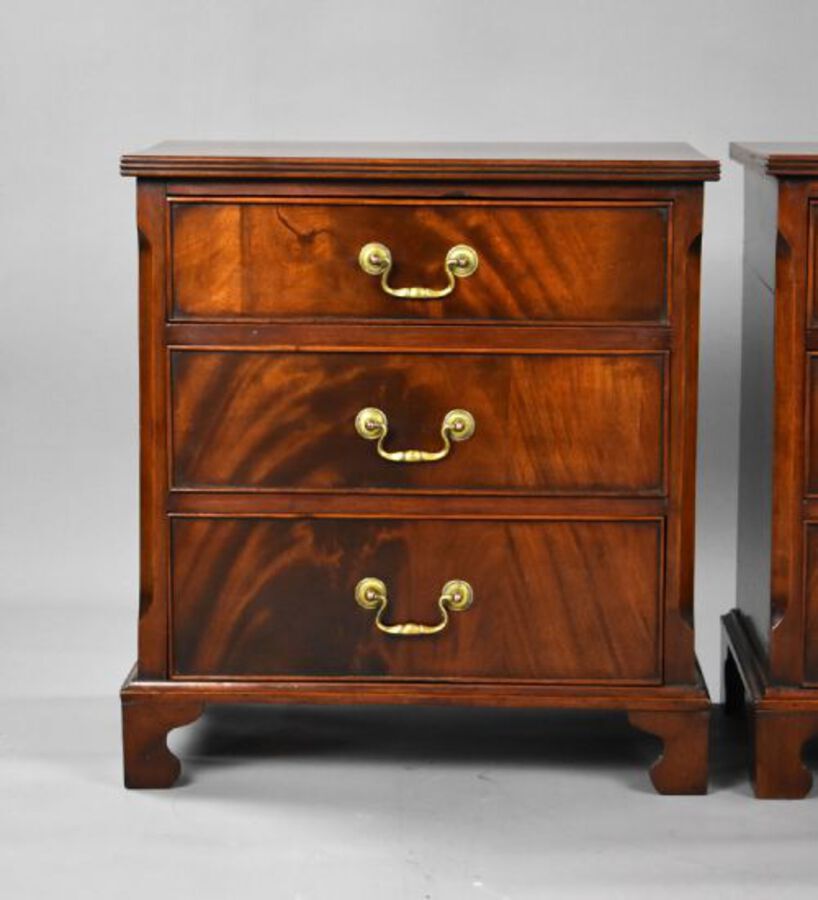 Antique Pair Edwardian Mahogany Bedside Chests