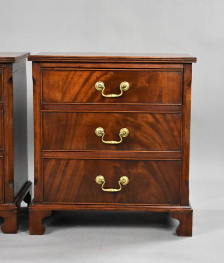 Antique Pair Edwardian Mahogany Bedside Chests