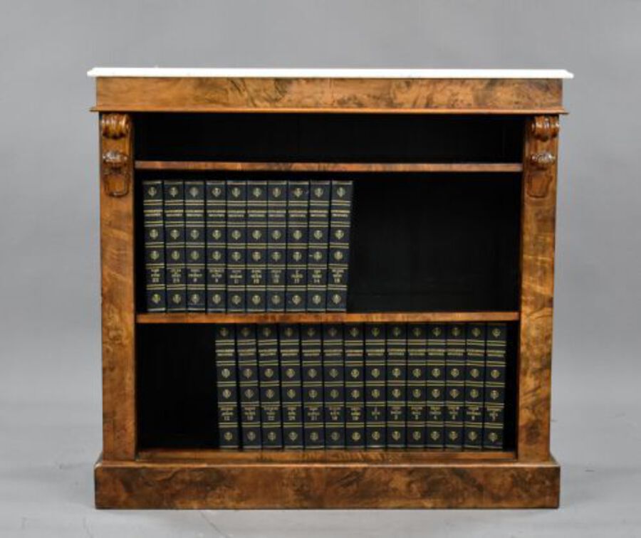 Victorian Burr Walnut Open Bookcase