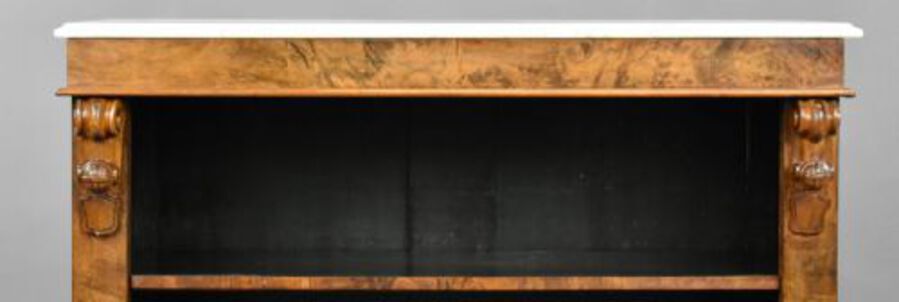 Antique Victorian Burr Walnut Open Bookcase