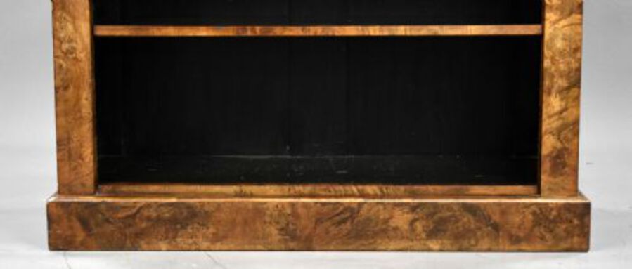 Antique Victorian Burr Walnut Open Bookcase