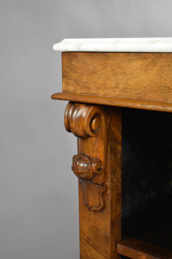 Antique Victorian Burr Walnut Open Bookcase