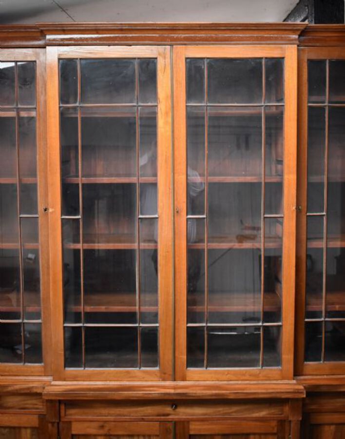 Antique Victorian Mahogany Breakfront Bookcase