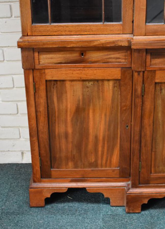Antique Victorian Mahogany Breakfront Bookcase