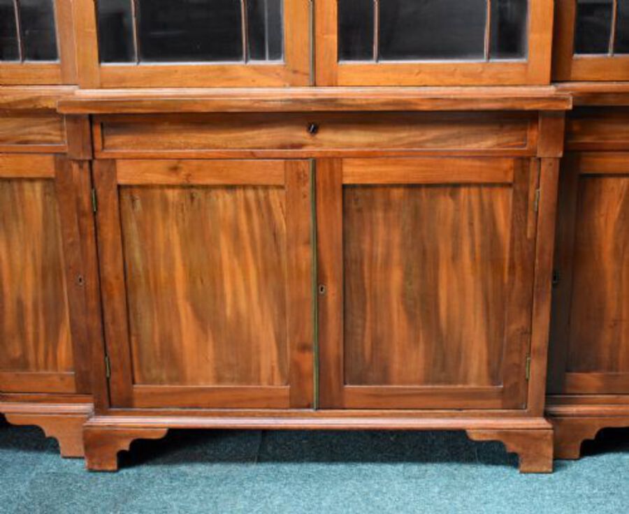 Antique Victorian Mahogany Breakfront Bookcase
