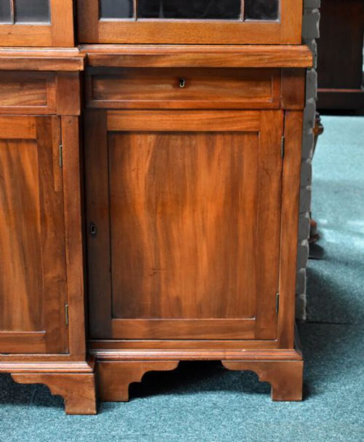 Antique Victorian Mahogany Breakfront Bookcase
