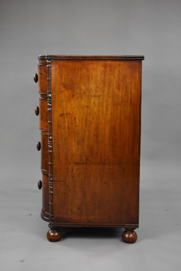 Antique William IV Mahogany Bowfront Chest of Drawers