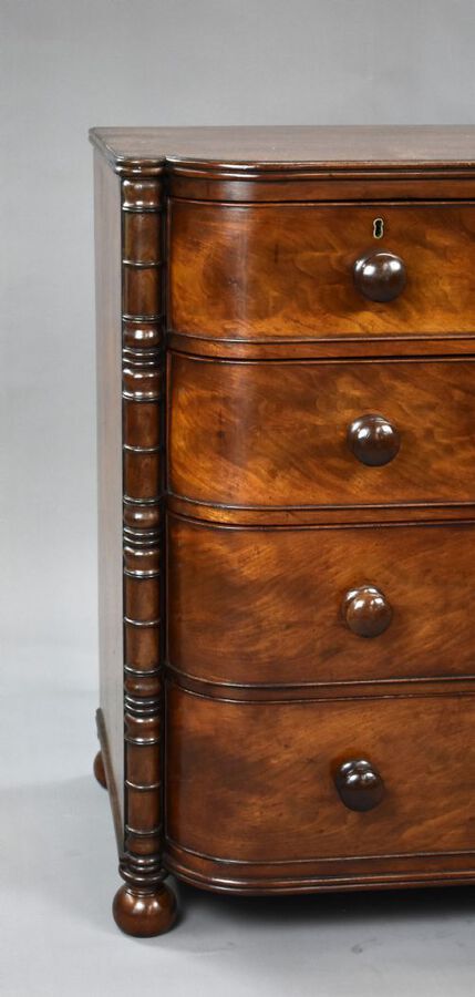 Antique William IV Mahogany Bowfront Chest of Drawers