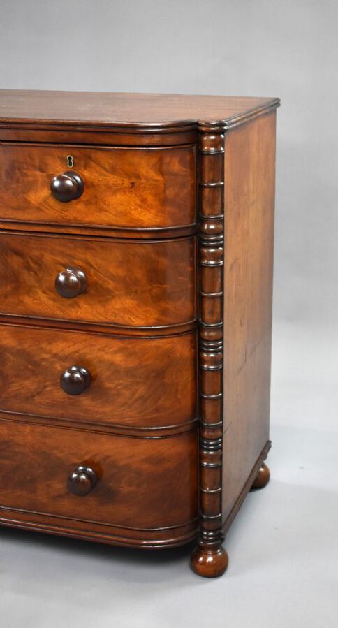 Antique William IV Mahogany Bowfront Chest of Drawers