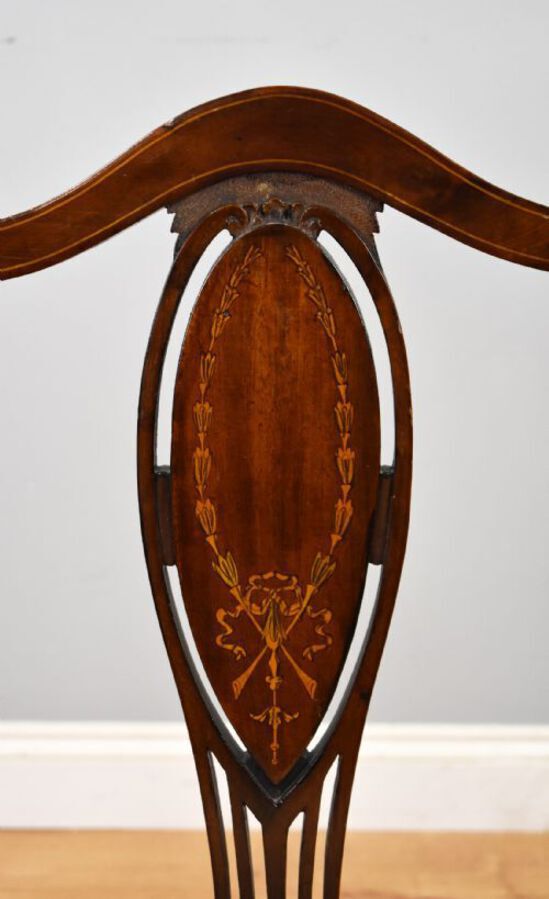 Antique Victorian Mahogany Inlaid Lounge Suite